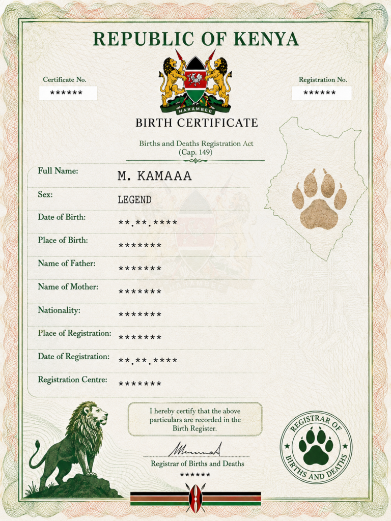 Changing Details on Birth Certificate Kenya